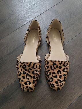 Isaac Mizrahi Leopard Print D'Orsay Flats - Tan and Black